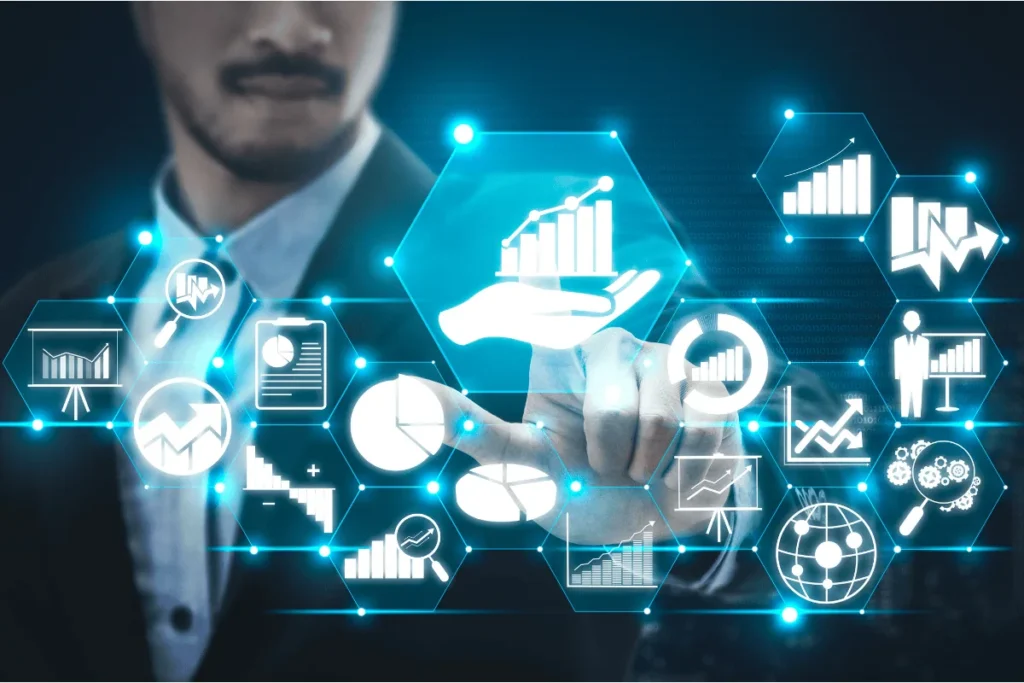 E-ticarette koşan ürünleri tespit etmeyi sağlayan veri analizi ve grafik ikonları