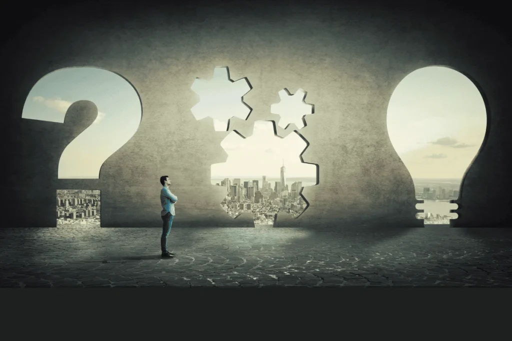 Veri odaklı karar verme sürecinde düşüncelere dalan adamın simgesel görseli