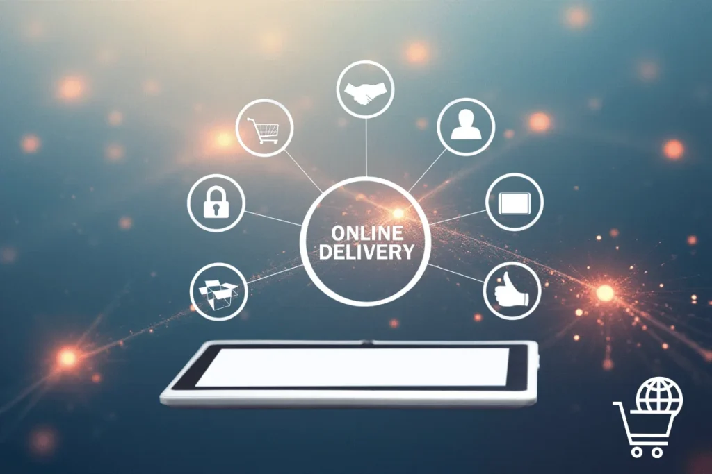 Amazon sistem kurma felsefesi kapsamında online teslimat ve e-ticaret lojistik otomasyonu görseli.